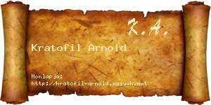 Kratofil Arnold névjegykártya
