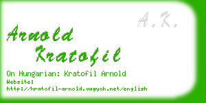 arnold kratofil business card